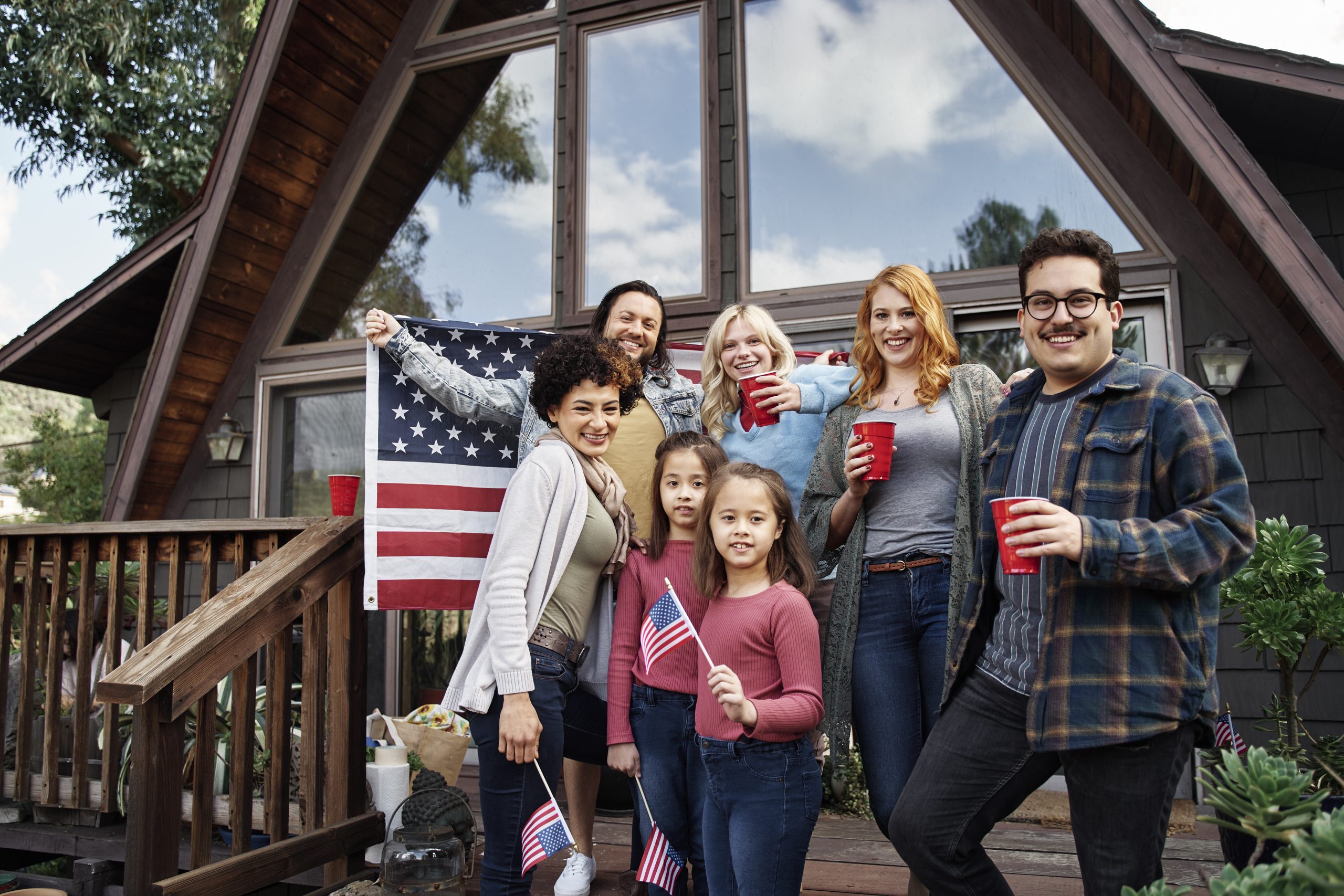Família feliz nos EUA